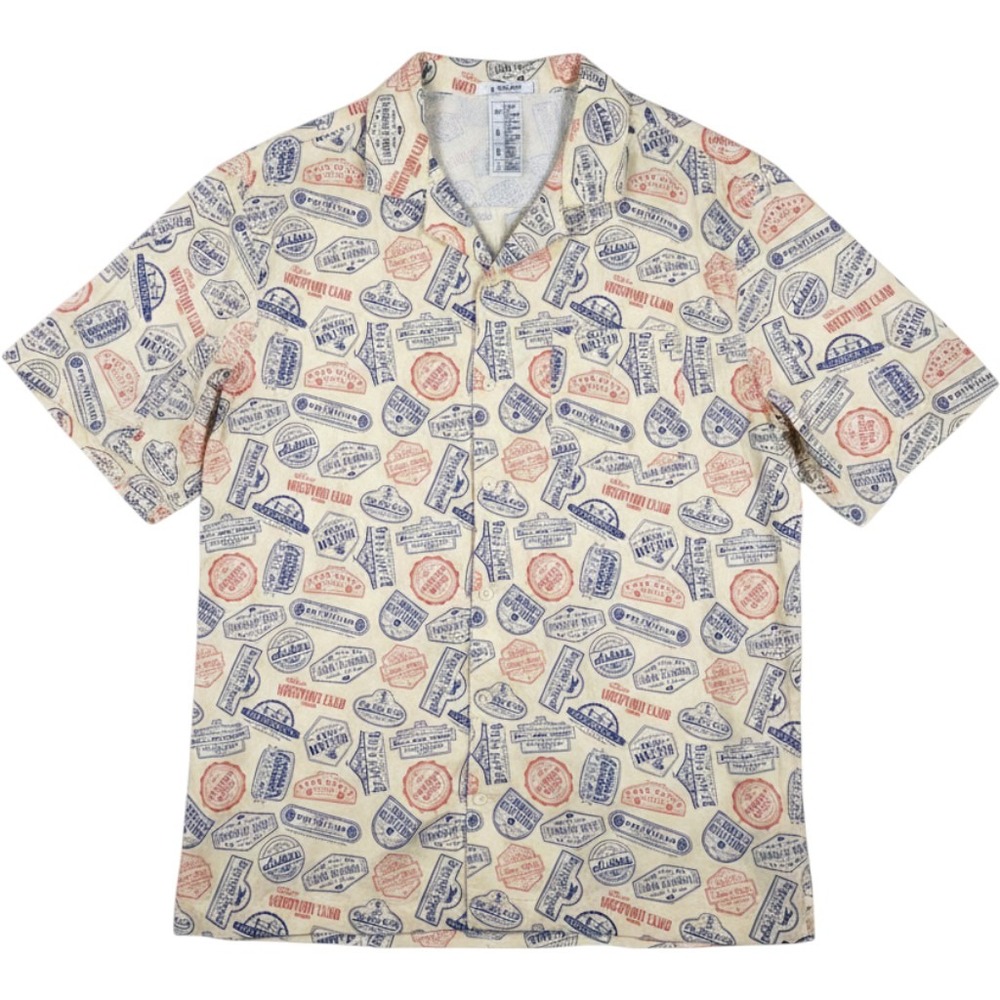 Disney Parks Disney Vacation Club Resort Stamp Button Down Shirt Mens XL Cream